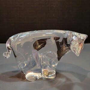 Vintage Made in Sweden Crystal Glass Polar Bear Figurine